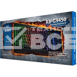 Клавиатура проводная игровая SVEN KB-G9450 (104кл., мет. корпус, 12 Fn функций, подсветка)