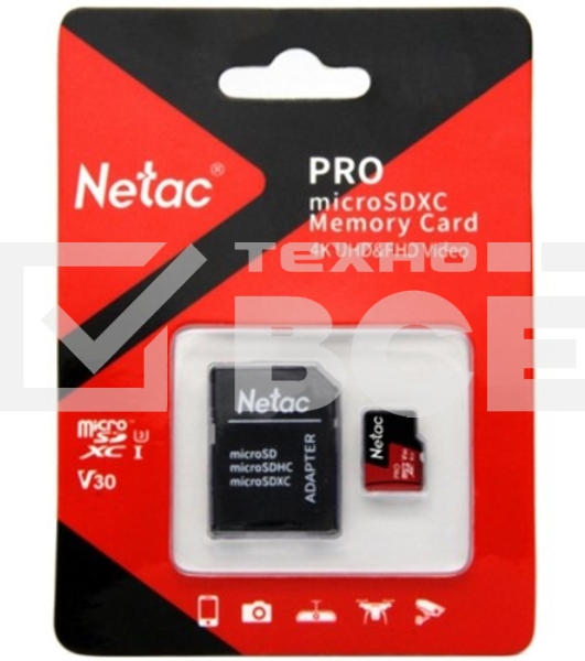 Флеш карта MicroSD card Netac P500 Extreme Pro 32GB, retail version w/SD adapter
