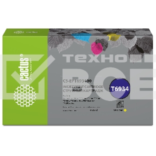 Картридж струйный Cactus CS-EPT693400 (T6934) желтый (350 мл) для Epson SureColor SC-T3000/T3070/T3200/T5000/5200