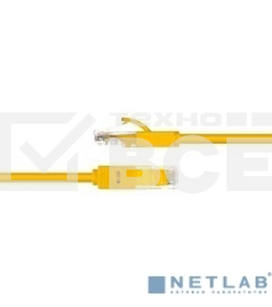 Патч-корд Greenconnect Патч-корд UTP прямой 2 m AWG24 кат.5е, RJ45, медь, литой (Желтый), пластик пакет (GCR-LNC02-2.0m)