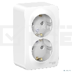 Розетка 2-м ОП Blanca 16А IP20 250В с заземл. защ. шторки с изолир. пластиной бел. SE BLNRA011211, фото2