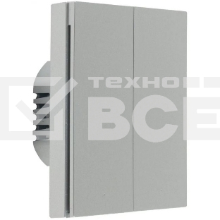 Умный выключатель Aqara H1 EU 2-хкл. без нейтрали серый (WS-EUK02GR)