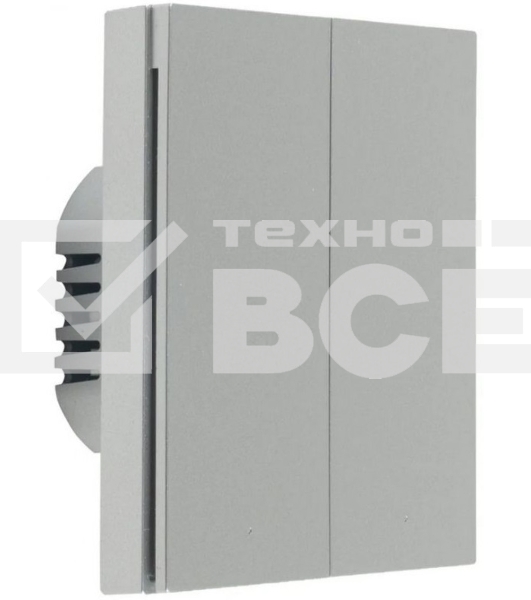 Умный выключатель Aqara H1 EU 2-хкл. без нейтрали серый (WS-EUK02GR)