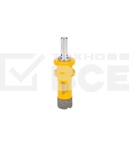 Коронка алмазная профессиональная по керамограниту и железобетону Kranz М14, вакуумное спекание, 20 мм, для УШМ