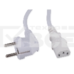 Кабель питания Cablexpert Schuko-C13, 3x1.0мм2, 10A, с заземлением, медь, 2м, белый, пакет, фото3