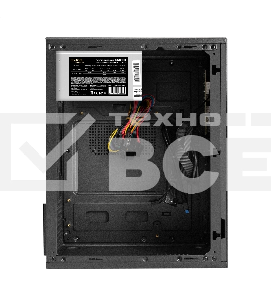 Компьютерный корпус Minitower ExeGate BAA-308MU2-UNS500 (mATX, БП UNS500 с вент. 12см, 1хUSB+2хUSB 3.0, HD Audio, черный)