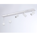 Потолочный светодиодный светильник Ambrella light FL66201/1+5 WH белый 67W 3000K-6400K+G9/2 1000*100*400 (ПДУ ИК), фото 1