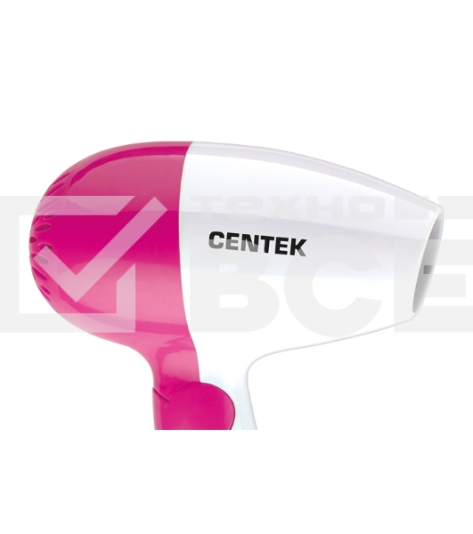 Фен Centek CT-2229 (бел/роз) 1200Вт, 2 скорости и температуры нагрева, складная ручка