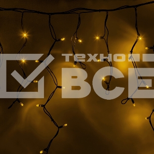 Гирлянда Айсикл (бахрома) светодиодный, 5,6 х 0,9 м, черный провод 