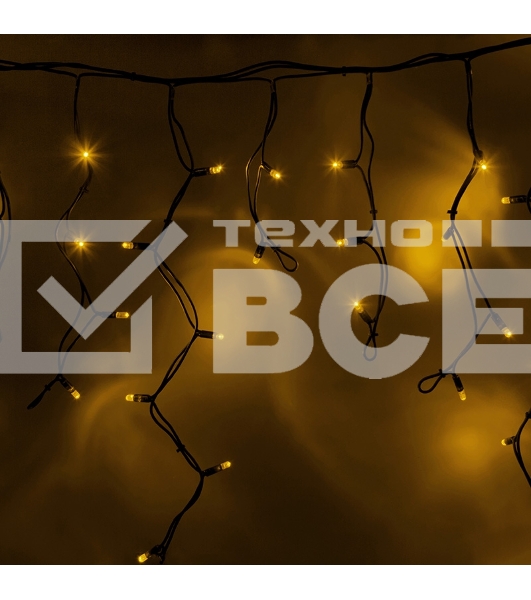 Гирлянда Айсикл (бахрома) светодиодный, 5,6 х 0,9 м, черный провод 