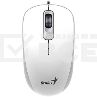 Мышь проводная Genius DX-110 белый, 1000 dpi, USB, кнопки - 3