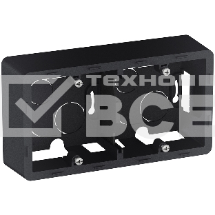 Коробка накладного монтажа 2 поста антрацит