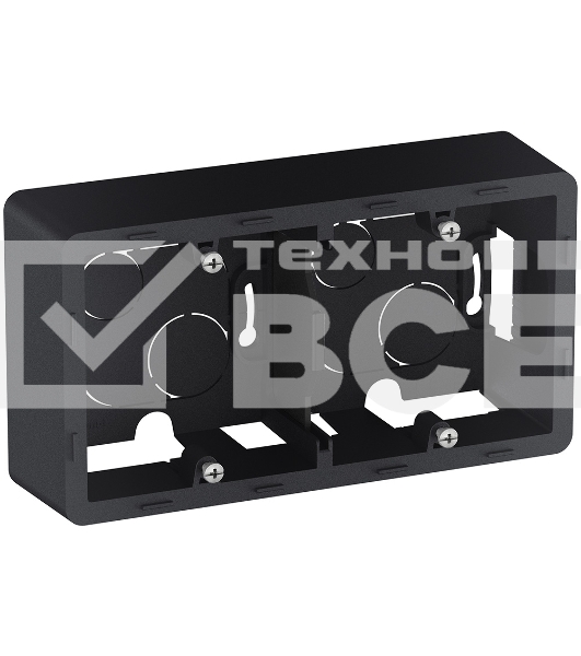 Коробка накладного монтажа 2 поста антрацит