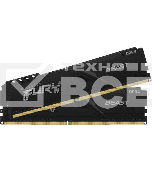 Оперативная память Kingston Fury Beast, DDR4, 64GB (2x32GB), 3200MHz, CL16, чёрный