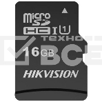 Флеш карта microSDHC 16GB Hikvision HS-TF-C1(STD)/16G/Adapter <HS-TF-C1(STD)/16G/Adapter> (с SD адаптером) R/W Speed 90/12MB/s, фото 1