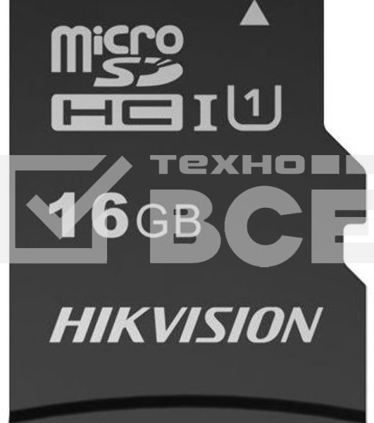 Флеш карта microSDHC 16GB Hikvision HS-TF-C1(STD)/16G/Adapter <HS-TF-C1(STD)/16G/Adapter> (с SD адаптером) R/W Speed 90/12MB/s