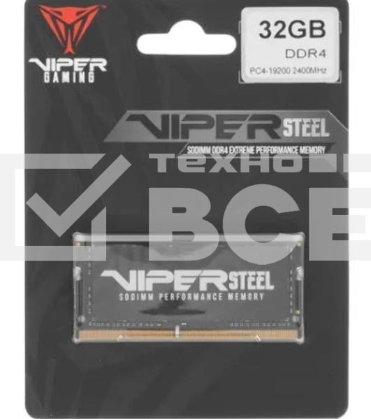 Оперативная память Patriot Viper Steel, DDR4, 32GB (1x32 GB), 2400 MHz, CL15, SO-DIMM