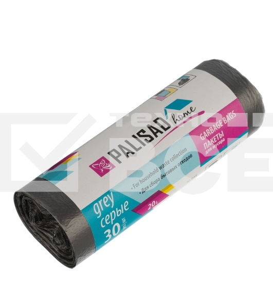 Пакеты для мусора 20 л x 30 шт. серые, HomePalisad