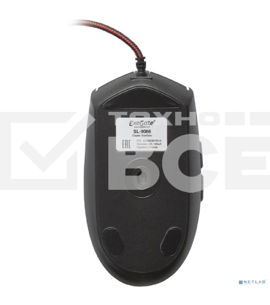 Мышь проводная ExeGate SL-9066 черный, 2400 dpi, USB, кнопки - 6