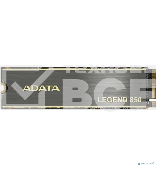 Накопитель SSD ADATA LEGEND 850, 2Tb, PCIe 4.0 x4, M.2 2280, NVMe, R/W 5000/4500, с радиатором