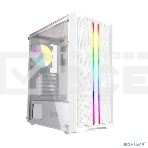 Компьютерный корпус Powercase Mistral Evo White, Tempered Glass, 1x 120mm PWM ARGb fan + ARGb Strip + 3x 120mm PWM non LED fan, белый, ATX (CMIEW-F4S), фото3
