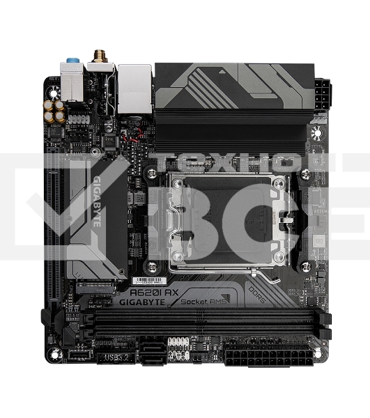 Материнская плата Gigabyte A620I AX, Mini-ITX, AM5, AMD A620, 2xDDR5, 2xSATA, 1xM.2, 1xPCI-E 4.0 x16, 1xHDMI, 1xDP, 1x 2.5Gb LAN, 1xUSB 3.2 Gen 2, 1xUSB 3.2 Gen 1, 3xUSB 2.0, 3x3.5мм, 7.1, ATX