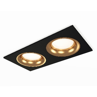Комплект встраиваемого светильника Ambrella light XC7636005 SBK/PYG черный песок/золото желтое полированное MR16 GU5.3 (C7636, N7014)