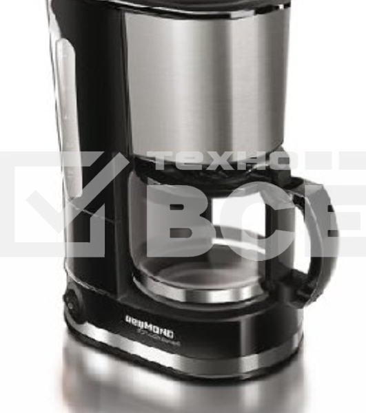 Кофеварка капельная Redmond RCM-M1507 черный/серебристый, исп. кофе - молотый, 0.6 л, 600 Вт