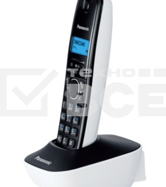 Телефон беспроводной (DECT) Panasonic KX-TG1611RUW (белый) АОН, Caller ID,12 мелодий звонка,подсветка дисплея,поиск трубки
