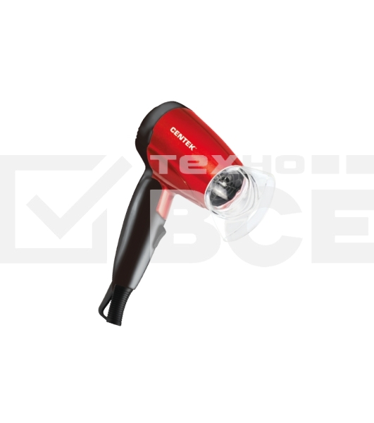 Фен Centek CT-2230 RBL красный/черный 1200Вт, 2 скорости и температуры нагрева, складная ручка