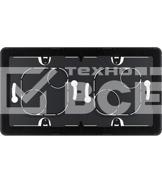 Коробка накладного монтажа 2 поста антрацит