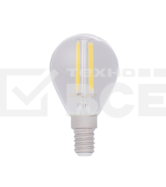 Лампа светодиодная филаментная Rexant Шарик GL45 9.5 Вт 950 Лм 2400K E14 золотистая колба