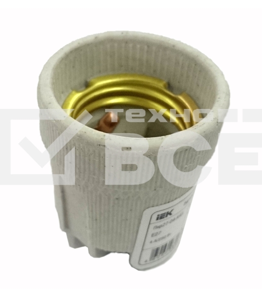 Патрон Iek EPC10-04-01-K01 Пкр27-04-К43 подвесной керамический, Е27, стикер на изделии, IEK