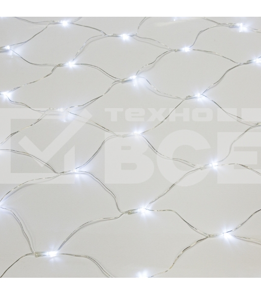 Гирлянда «Сеть» 1,5х1,5 м, прозрачный ПВХ, 96 LED белый
