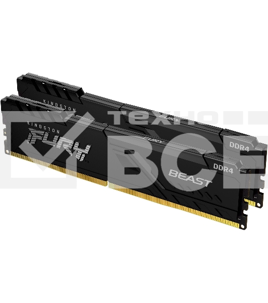 Оперативная память Kingston Fury Beast, DDR4, 64GB (2x32GB), 3200MHz, CL16, чёрный