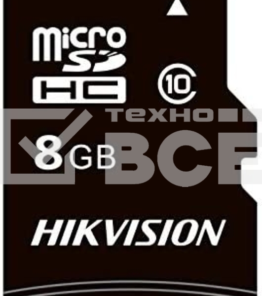 Флеш карта microSDHC 8GB Hikvision HS-TF-C1(STD)/8G/ZAZ01X00/OD <HS-TF-C1(STD)/8G/ZAZ01X00/OD> (без SD адаптера) R/W Speed 90/12MB/s