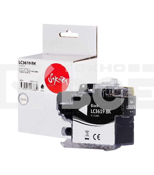 Струйный картридж Sakura LC3619Bk для Brother, черный, 68 мл., 3000 к.