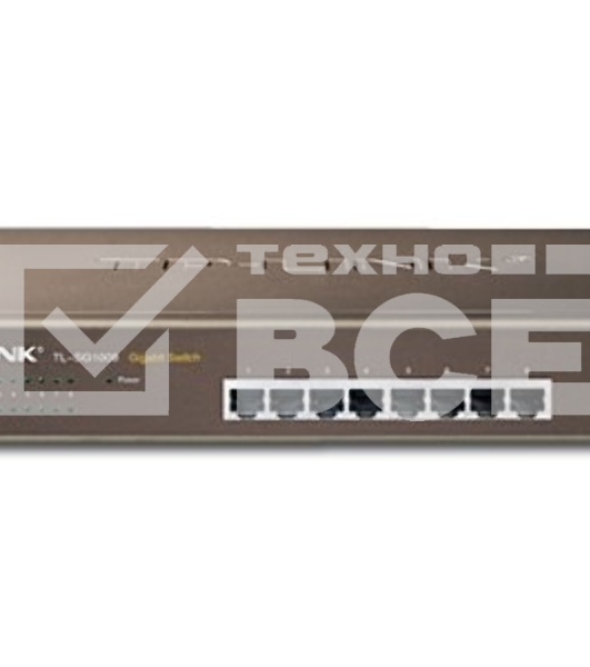 Коммутатор TP-LINK SMB TL-SG1008 8-port Gigabit Switch, 1U rack-mountable steel case