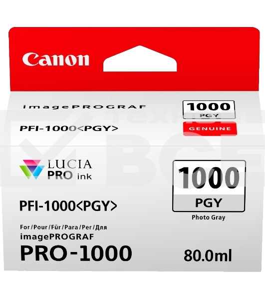 Картридж струйный Canon PFI-1000 PGY для IJ SFP PRO-1000 WFG. Фото серый. 80 мл.