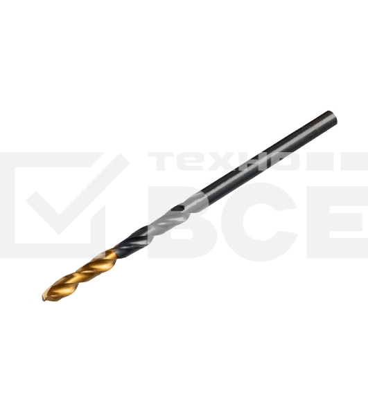 Сверло по металлу, 2,5 мм, HSS-Tin, Golden Tip, 10 шт. Denzel