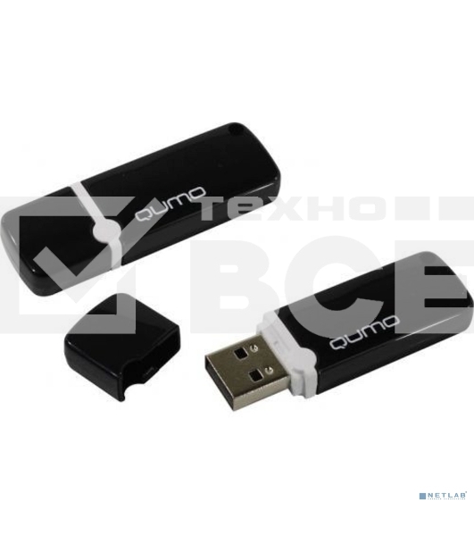 Флеш диск QUMO 16GB USB 2.0 Optiva 02 Black, черный корпус (QM16GUD-OP2-black)
