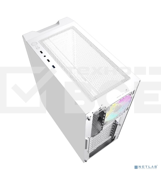 Компьютерный корпус Powercase Mistral Evo White, Tempered Glass, 1x 120mm PWM ARGb fan + ARGb Strip + 3x 120mm PWM non LED fan, белый, ATX (CMIEW-F4S)