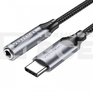 Переходник Vention USB-C M/ Jack 3.5 mm F DAC - 0,1м Серый