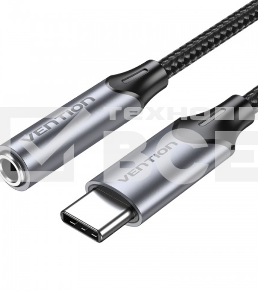 Переходник Vention USB-C M/ Jack 3.5 mm F DAC - 0,1м Серый