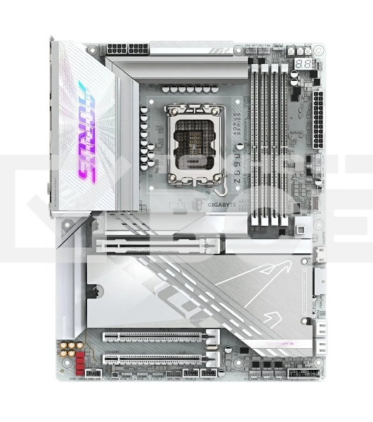 Материнская плата Gigabyte Z890 AORUS PRO ICE, LGA 1851, Intel Z890, 4xDDR5, 4xSATA, 5xM.2, 1xPCIe 5.0 x16, 1xPCIe 4.0 x4, 1xPCIe 4.0 x1, 2xUSB-C (Thunderbolt 4), 1x 5Gb LAN, 4xUSB-A 3.2 Gen 1, 2xUSB-A 3.2 Gen 2, 4xUSB-A 2.0, 2x3.5 мм, 7.1, ATX