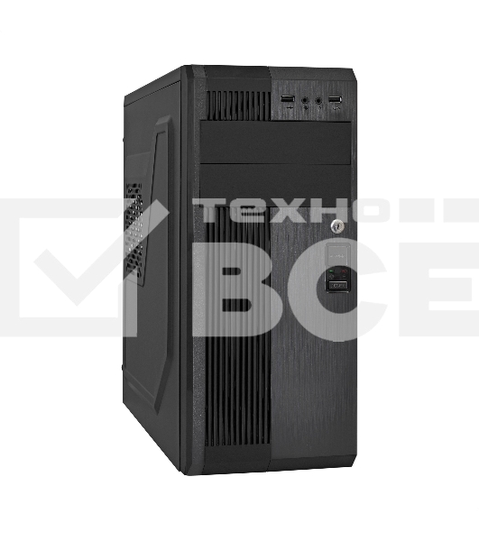 Компьютерный корпус Miditower ExeGate UN-605B Black, ATX, (без БП), 2*USB, Audio, замок блокировки кнопки питания