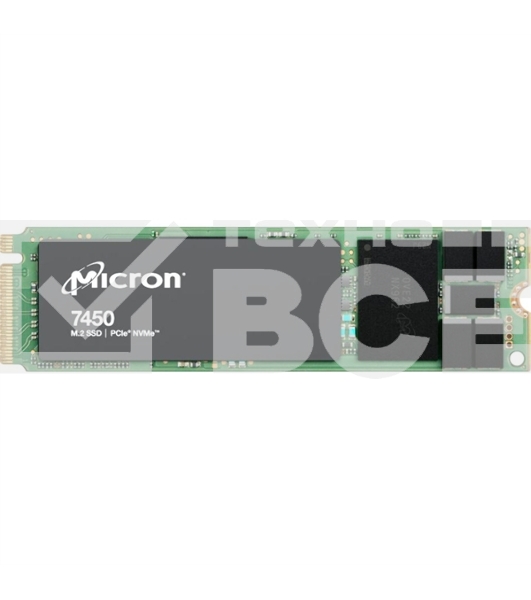Накопитель SSD Micron 7450 PRO, 480Gb, M.2(22x80мм), NVMe, PCIe 4.0 x4, 3D TLC, R/W 5000/700Mb/s, IOPs 280 000/40 000, TbW 800, DWPD 1 (12 мес.)