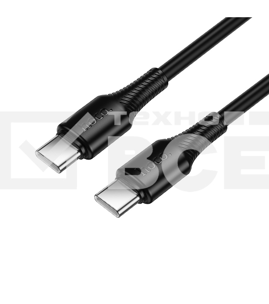 Кабель USB2.0 Hoco Type-C/Type-C, 3А, 60Вт, X120, 1м, черный, коробка
