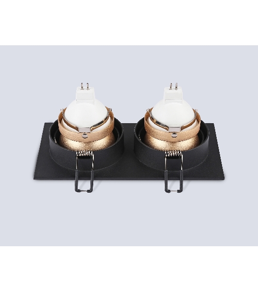 Встраиваемый точечный светильник Ambrella light TN102833/2 BK/GD черный/золото GU5.3/2 178*93*50