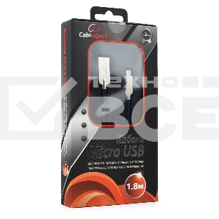 Кабель USB 2.0 Cablexpert CC-P-mUSB02Bl-1.8M, AM/microB, серия Platinum, длина 1.8м, синий, блистер